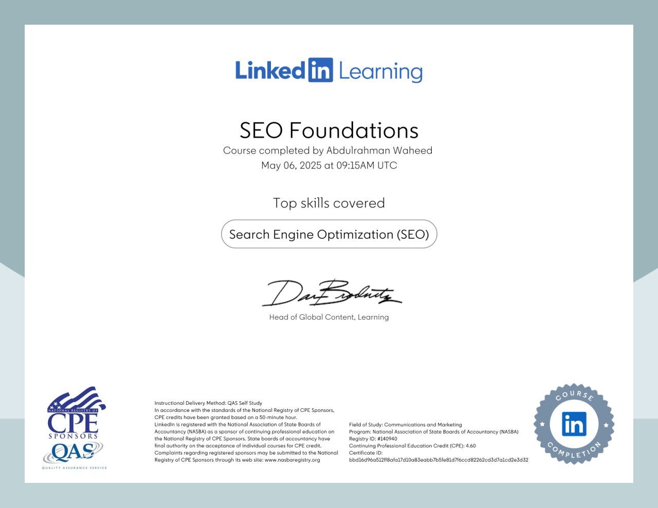 SEO Foundations LinkedIn